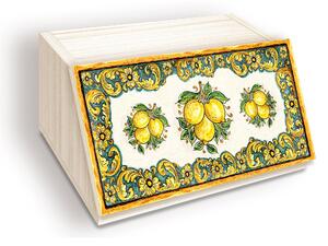 Carrello da cucina porta frutta in legno 40x45xh85 cm LEMON eseguito a mano in Italia