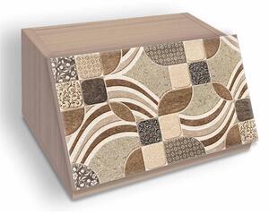 Porta pane cassetta in Legno LEAVES 40x30xh20 cm decoro White eseguito a mano in Italia