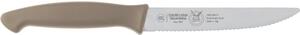 Coltello tavola seghettatto cm 12, colore tortora, manico in gomma termoplastica