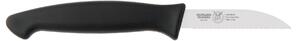 Coltello cucina verdura retto seghettato cm 8, colore nero , manico in gomma termoplastica