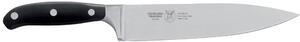 Coltello cucina o lama forgiata in acciaio W.Nr.1.4116 cm 20, Forgiato manico nero , Manico in Resina Acetalica e rivetti inox