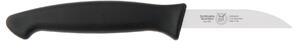 Coltello cucina verdura retto affilato cm 8, colore nero , manico in gomma termoplastica