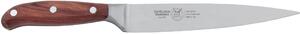 Coltello filettare flessibile lama forgiata cm 18 indispensabile per le operazioni di sfilettatura del pesce in acciaio W.Nr.1.4116 , Manico in essenza legno di Frassino