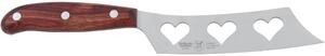 Coltello formaggi molli lama forgiata in acciaio W.Nr.1.4116 cm 29 e manico in legno di mogano , colore manico in legno di mogano scuro