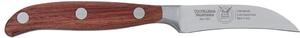 Coltello cucina verdura forgiato in acciaio W.Nr.1.4116 in legno di mogano cm 8, colore manico in legno di mogano scuro