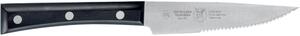 Coltello bistecca Largo con lama seghettata cm 12, colore Nero, manico in paperstone perfetto per carni e bistecche di spessore