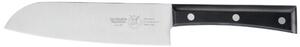 Coltello santoku cm 18, colore nero, manico in resina acetalica nera