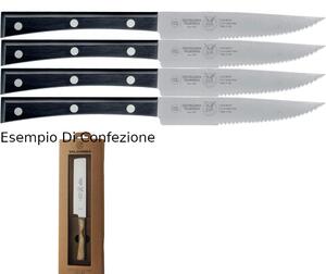 Coltelli da Bistecca lama Stretta manicatura paperStone set di 4 pezzi in confezione regalo 18/10 120 mm colore nero