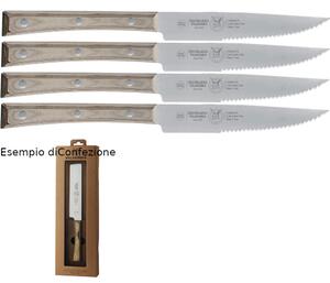 Coltelli da Bistecca lama Stretta manicatura paperStone set di 4 pezzi in confezione regalo 18/10 120 mm colore nocciola