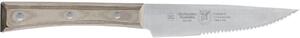 Coltello bistecca Largo con lama seghettata cm 12, colore nocciola, manico in paperstone perfetto per carni e bistecche di spessore