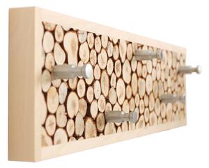 Appendiabiti Juniper in legno massello, acciaio, dimensioni 45 x 5,5 (with pegs) x h12 cm, peso 1,5 Kg, finitura legno, ginepro