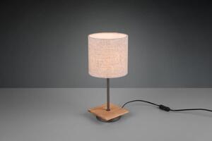 Lampada da tavolo elmau base legno con paralume 502100130 sabbia