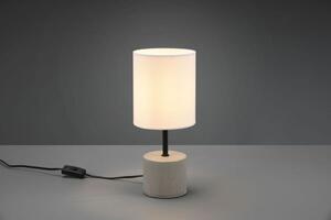 Lampada da tavolo con paralume bianco base cemento grigio ben r512
