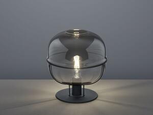 Lampada lorena vetro fumè cromato d.30cm metallo nero 515190132