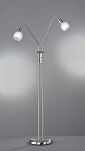 Lampade da terra argento con 2 diffusori flessibili e vetro alabasc