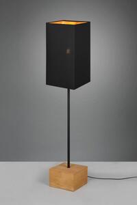 Lampada woody base legno naturale asta metallo e paralume h.130cm n