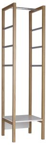 Mini appendiabiti Northgate in legno ingegnerizzato e massiccio, acciaio, dimensioni 45 x 45 x h175 cm, peso 12 Kg, finitura rovere, bianco