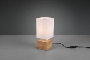 Lampada tavolo woody base legno naturale e paralume bianco r50171030