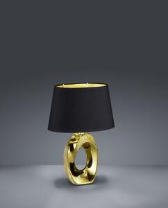 Lampada tavolo taba ceramica oro con paralume nero e oro r50511079