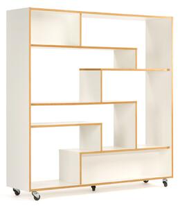 Divisorio Southbury in legno ingegnerizzato, dimensioni 140 x 35 x h143 cm, peso 44 Kg, finitura bianco, rovere