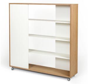 Divisorio Adala Rovere in legno ingegnerizzato, dimensioni 150 x 32 x h148 cm, peso 44 Kg, finitura rovere, bianco