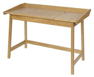 Scrivania Barone Flaptop in legno ingegnerizzato e massiccio, dimensioni 114 x 61 x h80 cm, peso 24 Kg, finitura quercia