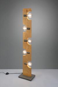 Lampade da terra tailor 5 luci h.143cm legno naturale e metallo acc
