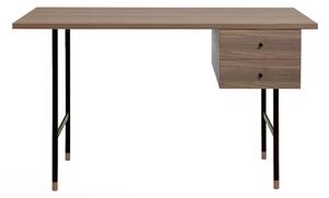 Scrivania Jugend Noce in legno ingegnerizzato e massiccio, acciaio, dimensioni 130 x 65 x h75 cm, peso 28 Kg, finitura noce , nero