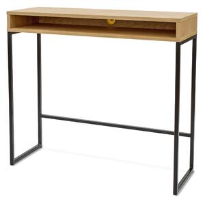 Scrivania alta frame in legno ingegnerizzato, metallo, dimensioni 100 x 35 x h92 cm, peso 12 Kg, finitura nero, rovere