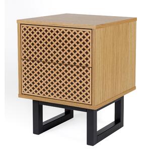 Comodino Diamond Camden Bedroom in legno ingegnerizzato e massiccio, dimensioni 40 x 40 x h53 cm, peso 11 Kg, finitura legno ingegnerizzato e massiccio