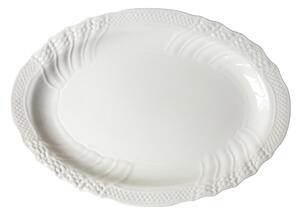 Piatto ovale da portata CONCHIGLIA in porcellana bianca 30,5 CM lavabile in lavastoviglie