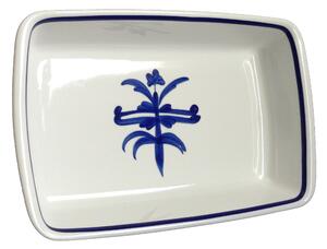 Pirofila Rettangolare Decoro antico Ragno 38x23 cm in porcellana bianca lavabile in lavastoviglie
