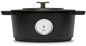 Casseruola Ovale in ghisa con termometro e coperchio � 28 cm Combekk colore nero