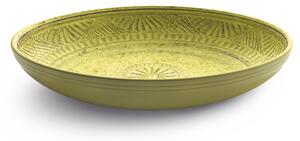Risottiera ovale in melamina Mono 43x21xh6,5 cm certificato per l'uso alimentare giallo