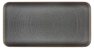 Vassoio rettangolare , da portata in Melamina Rena NEra 39x20xh3 cm certificato per l'uso alimentare BPA free colore Nero Sabbia Vulcanica