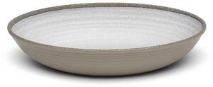 Risottiera, ovale da portata in Melamina Renna Bianca 33x23xh6,5 cm certificato per l'uso alimentare colore bianco sabbia