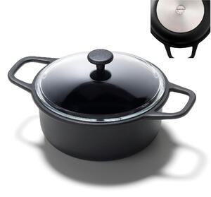Casseruola con Coperchio BON APPETIT in alluminio + antiaderente �16xh7,7 cm -1,8 LT design Ettore Sottsass-Christopher Redfern made in Italy
