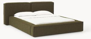Letto imbottito in bouclé con contenitore Lennon