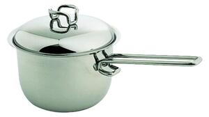 Casseruola un manico lungo in Acciaio Triplo fondo KAREN �16xh8,3 cm - 1,5 Lt, design Tarcisio Zani made in Italy