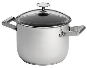 Pentola con coperchio in Acciaio pi� Titanio Vickers 20 x14,4 cm - 4,4 Lt rivestimento antiaderente adatta all'induzione coperchio in vetro