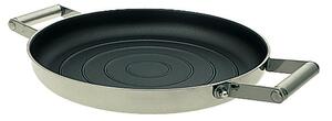Bistecchiera 2 maniglie in Acciaio pi� Titanio Vickers 28xh4,8 cm rivestimento antiaderente manico in acciaio inox adatta all'induzione
