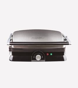 Bistecchiera e grill e Piastra Superficie di cottura 29,7x23cm, Dimensioni 12,3x32xh33,2 cm - Peso 3,1 kg Acciaio Inox, 2000W