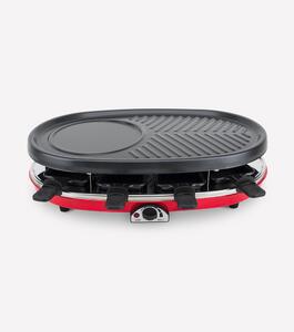 Raclette per 8 persone , 4 funzioni in 1 Funzione Raclette/Piastra di cottura in granito/Grill/Piastra per crepes, 1500W