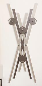 Appendiabiti da Parete in legno tagliato al laser CHAGAL' 66x170xh8 cm- Legno laccato pomi cacao sabbia