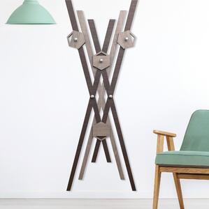 Appendiabiti da Parete in legno tagliato al laser CHAGAL' 66x170xh8 cm- Legno laccato pomi Fumo - weng�