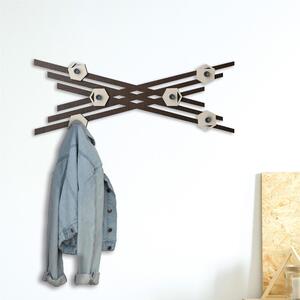 Appendiabiti da Parete in legno tagliato al laser MIRO' 100x38xh8 cm- Legno laccato pomi sabbia