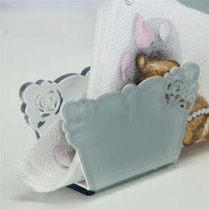 Portatovaglioli verticale METACRILATO shabby 9x6xh4 cm bicolore bianco esterno grigio