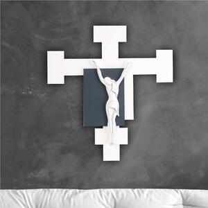 Quadro sacro Crocefisso Ges� taglio laser40x37xh1,5 cm colore grigio balena