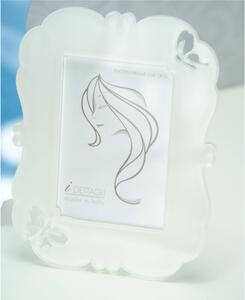 Portafoto in Crystalplex per foto 7x10 CHIC - 12Xh16 cm cornice in crystalplex bicolore bianco tortora