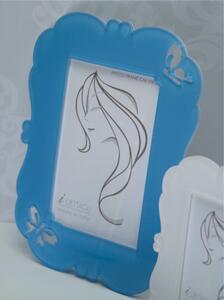 Portafoto in Crystalplex per foto 10x15 CHIC - 18Xh23 cm cornice in crystalplex bicolore bianco Avio